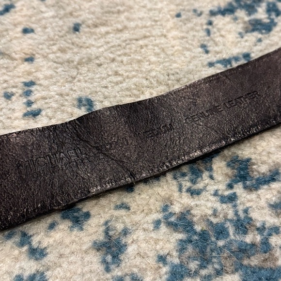 Black leather thick belt with silver hardware s&m halter style medium dom kors - Picture 5 of 7